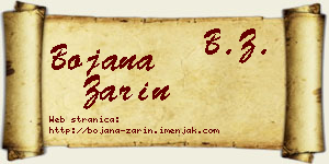 Bojana Zarin vizit kartica
